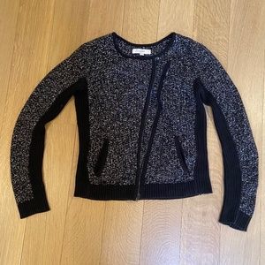Ann Taylor LOFT Cotton Sweater w Offset Zipper M
